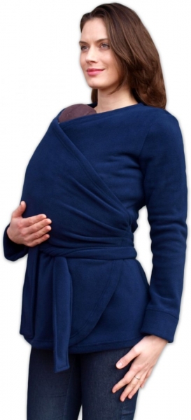 JOŽÁNEK Zavinovací kabátek pro nosící, těhotné - fleece - tm. modrá