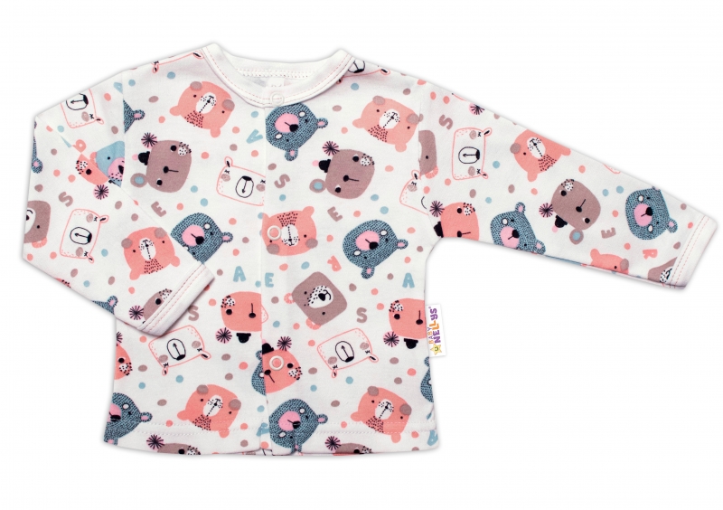 Baby Nellys Kojenecká košilka, New Teddy, růžová barva, vel. 62, Velikost: 62 (2-3m)