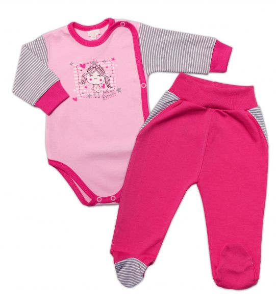 G-baby 2-dílná sada body dl. rukáv + polodupačky Sweet Little Princess - růžová, Velikost: 56 (1-2m)