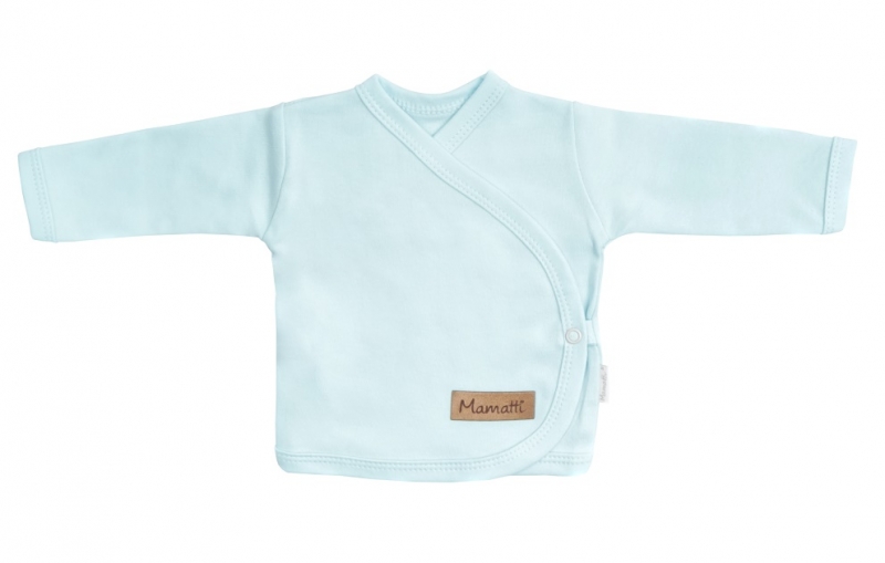Mamatti Novorozenecká bavlněná košilka zapínání bokem, Bear - mátová, Velikost: 50 (0-1m)