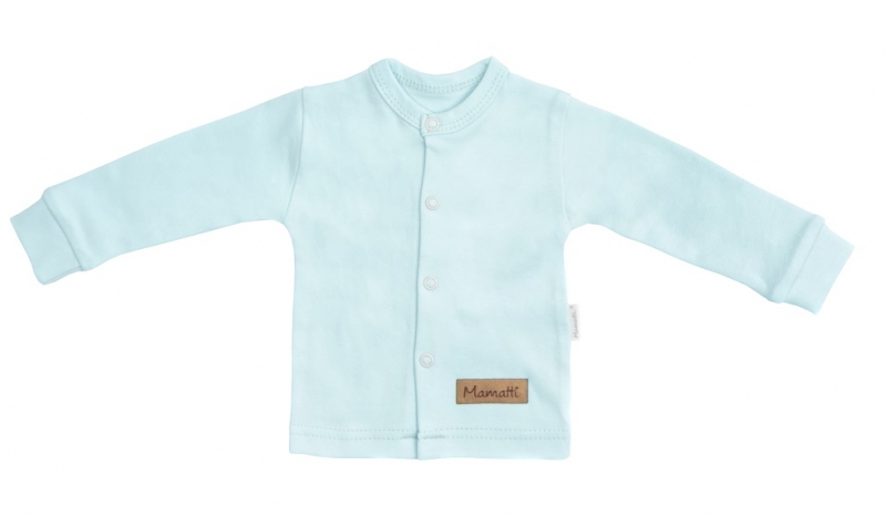 Mamatti Novorozenecká bavlněná košilka, kabátek, Bear - mátová, vel. 74