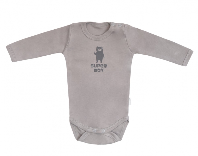 Mamatti Kojenecké body dlouhý rukáv, Bear - šedá, vel. 86