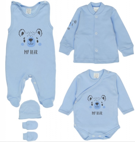 MBaby 5D Soupravička do porodnice My Bear - Medvídek, vel. 62