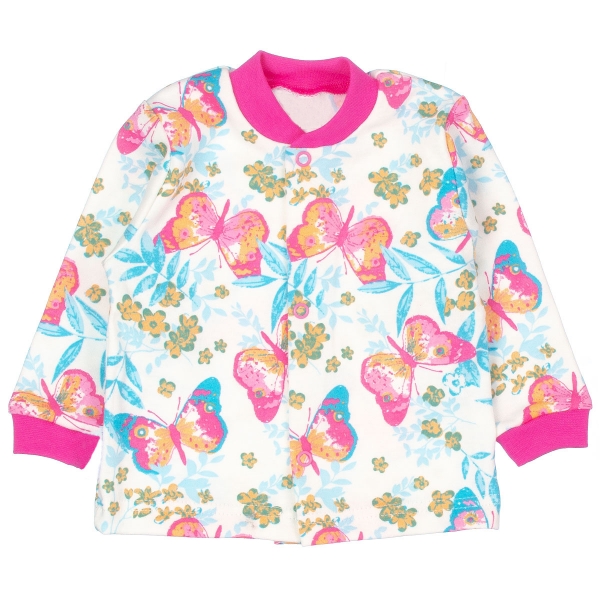 MBaby Novozenecká bavlněná košilka, kabátek Motýlci - růžová, vel. 62, Velikost: 62 (2-3m)