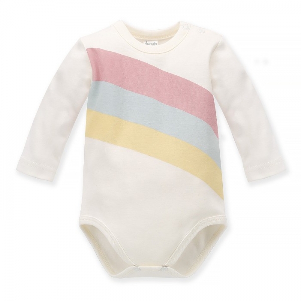 Pinokio Body dlouhý rukáv Romantic, duha - ecru, vel. 86