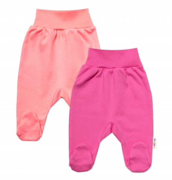 Baby Nellys Sada 2 bavlněných polodupaček, Basic Pastel, růžová/meruňka, vel. 74