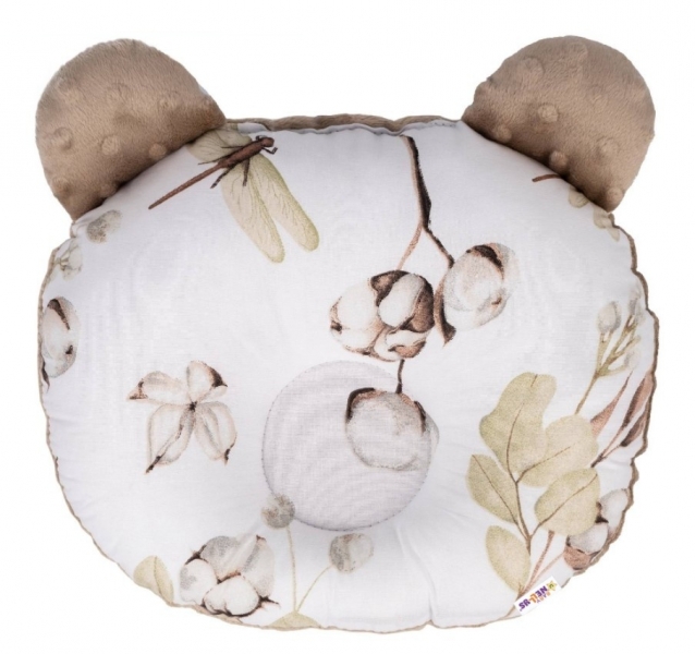 Baby Nellys Bavlněný polštářek s minky Teddy, COTTON premium