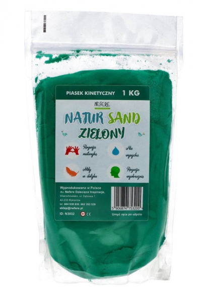 Adam Toys, Kinetický písek - zelený - 1kg
