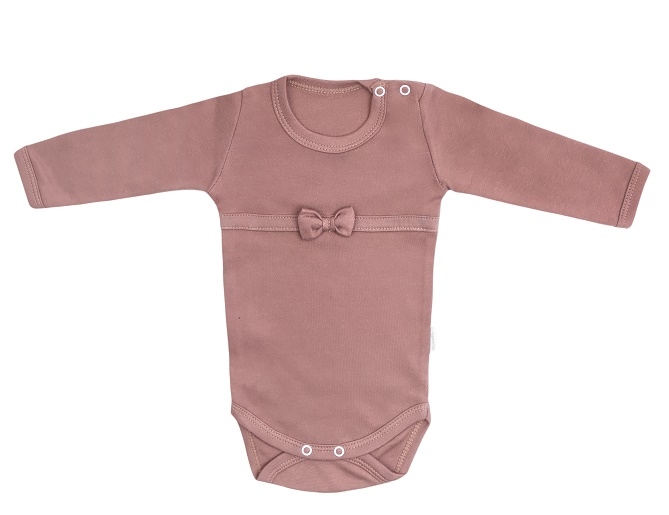 Mamatti Dětské body dlouhý rukáv, Happy - fialová, vel. 86