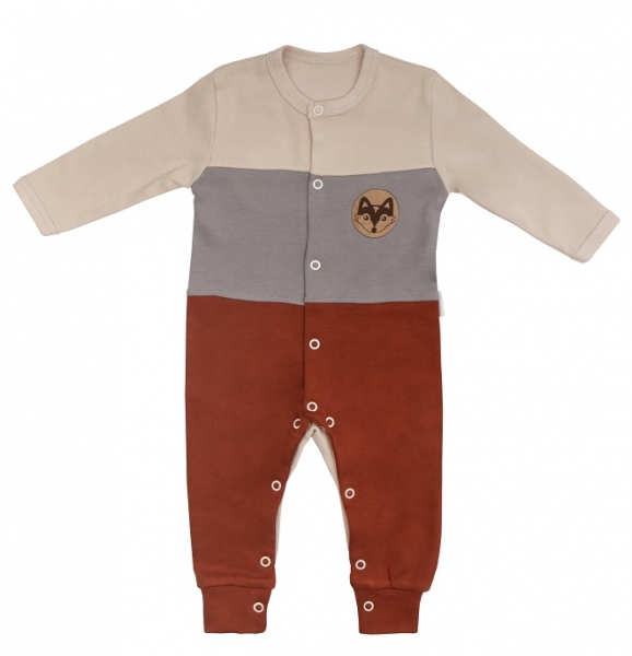 Mamatti Kojenecký overálek bez šlapek Baby Fox - hnědá/béžová, vel. 74, Velikost: 74 (6-9m)
