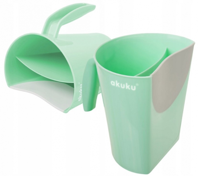 Akuku Hrníček ke koupání, mytí hlavičky - mátový, šedý