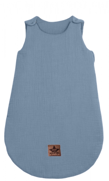 Baby Nellys Mušelínový spací vak Baby Soft zateplený, 70cm, jeans