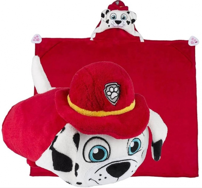 Carbotex Dětská deka s kapucí  Paw Patrol Marshall - červená