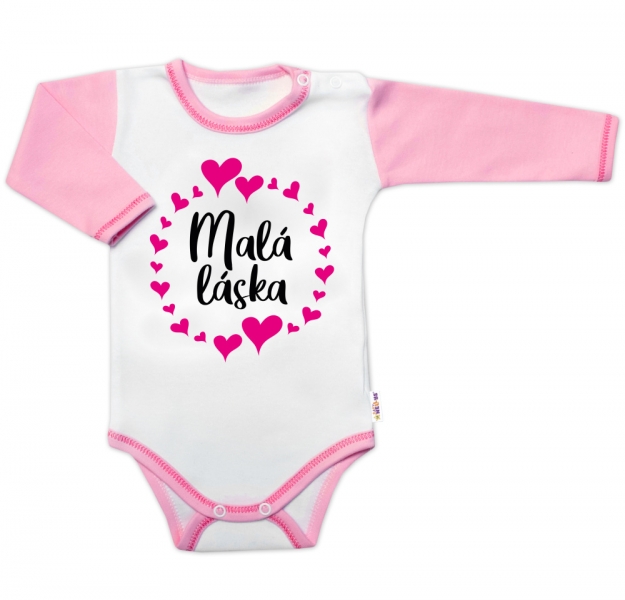 Body dl. rukáv s vtip. textem Baby Nellys,  Malá láska, vel. 74, holka