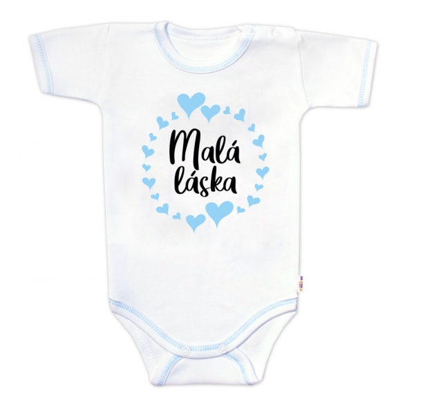 Body krátký rukáv s vtipným textem Baby Nellys, Malá láska, vel. 80, kluk, Velikost: 80 (9-12m)