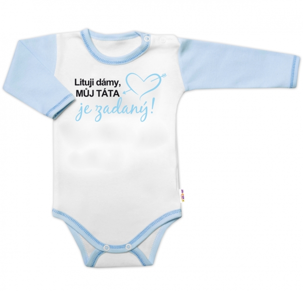 Body dl. rukáv s vtip. textem Baby Nellys, Lituji dámy, můj táta je zadaný, vel. 62, Velikost: 62 (2-3m)