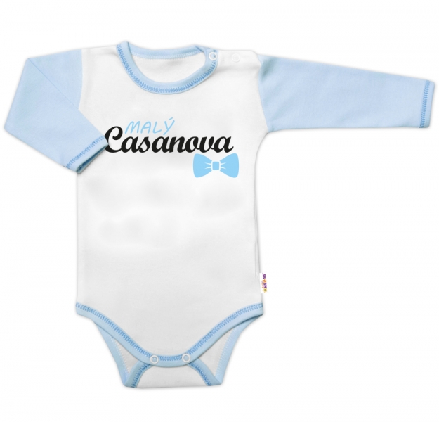 Body dl. rukáv s vtip. textem Baby Nellys, Malý Casanova, kluk, vel. 74, Velikost: 74 (6-9m)