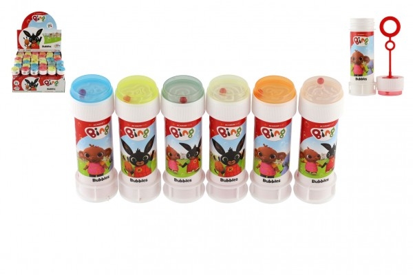 Bublifuk 60ml Králíček Bing mix barev v plastové lahvičce 4x11cm 36 ks v boxu