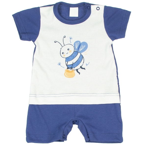 MBaby Bavlněné body s nohavičkami Čmelák - jeans, vel. 74, Velikost: 74 (6-9m)