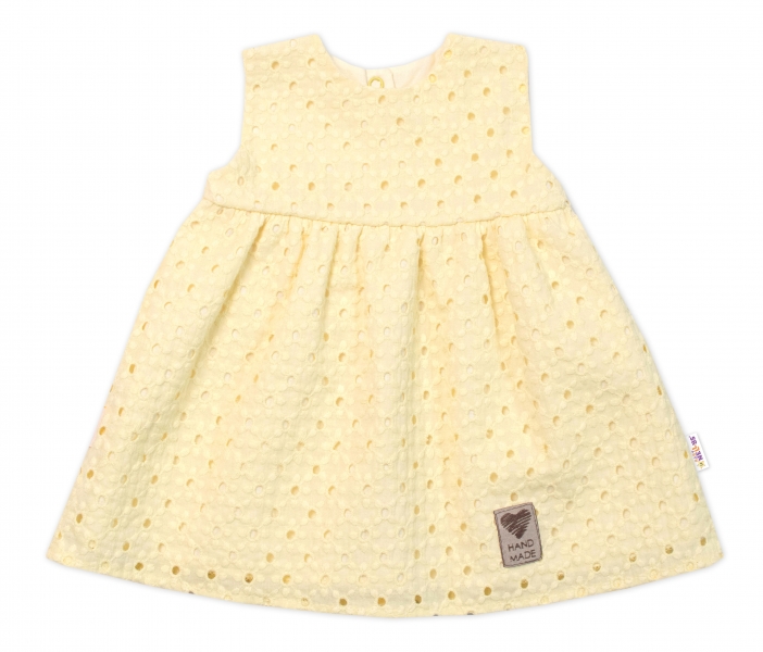 Baby Nellys Lehké Handmade šatičky Madeira, žluté, vel. 104, Velikost: 104 (3-4r)