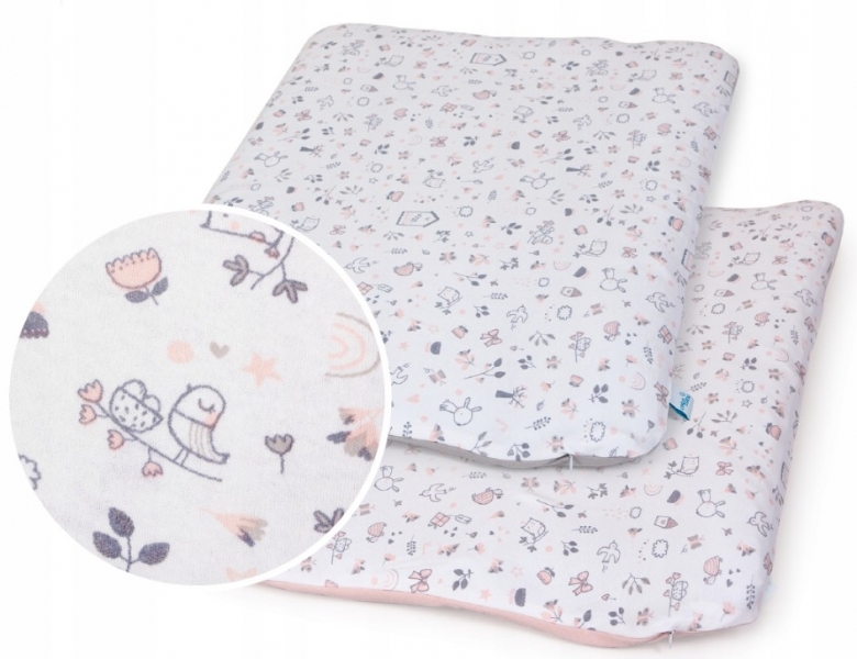 Ceba baby Potah na přebalovací podložku 2ks, bílo/růžový s potiskem, 50x70-80cm