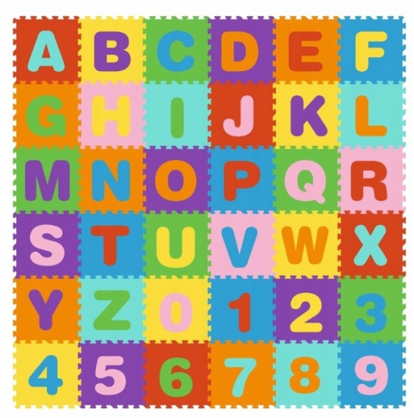 ECO TOYS Vzdělávací pěnové puzzle - Písmena a čísla - 36 ks