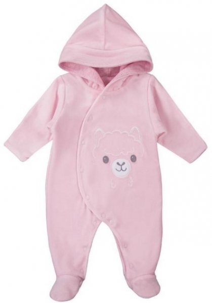 EEVI Dvouvrstvý velurový overálek Baby Sheep - růžový, vel. 68