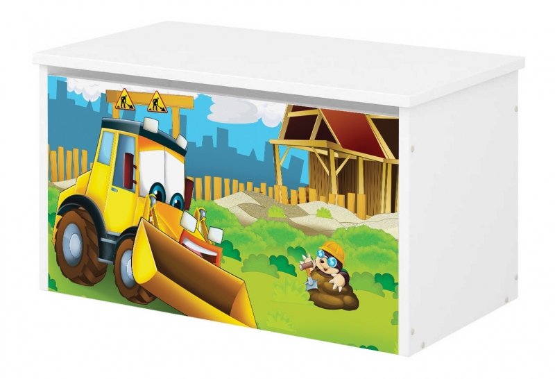 Box na hračky s motivem Bagr, BabyBoo