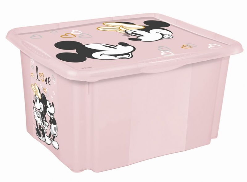 Keeeper Box na hračky Minnie Mouse love 30 l, růžový/pudrový
