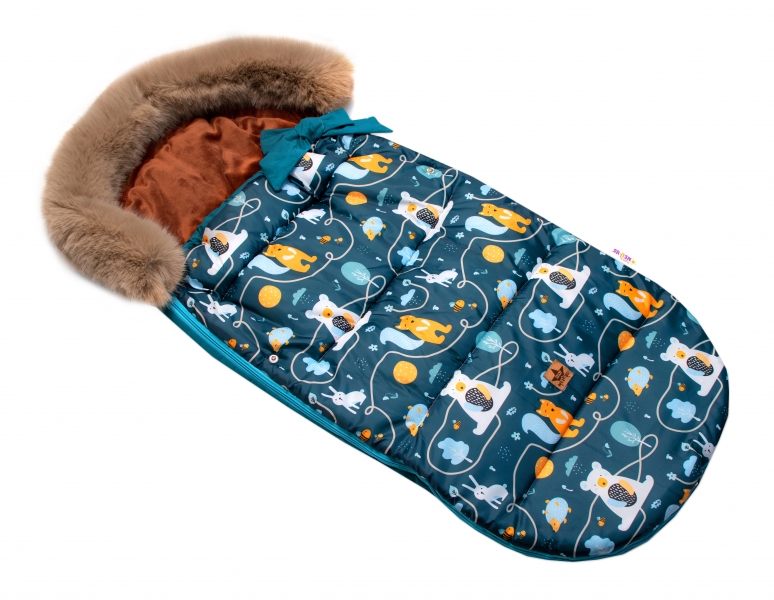 Baby Nellys Dětský fusak maxi PREMIUM Forest Animals, zeleno/hnědý, 110x50cm