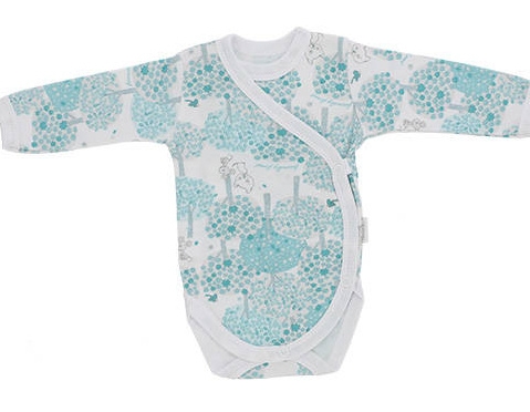 Kojenecké body, dlouhý rukáv Mamatti, zap. bokem, Forest, vel. 62, Velikost: 62 (2-3m)