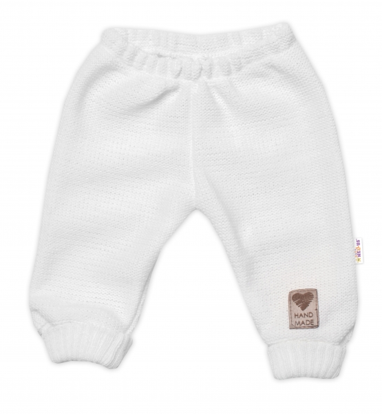 Pletené kojenecké kalhoty Hand Made Baby Nellys, bílé