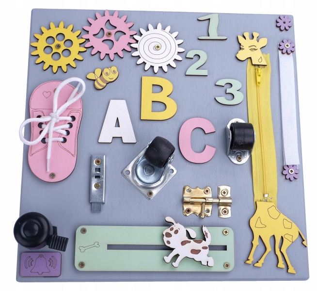 Dětská edukační tabulka Žirafka - modrá