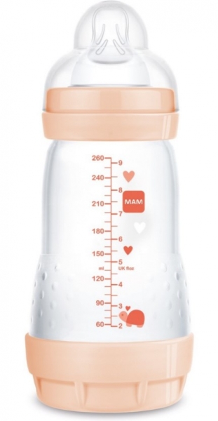 Antikoliková lahvička MAM Perfect Start,  Zvířátka, 260 ml, meruňková