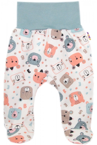 Polodupačky, bavlna Space Bear, Baby Nellys - pastel mint, vel. 74