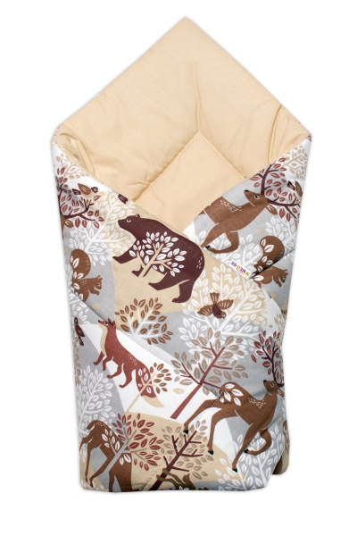 Kojenecká Zavinovačka klasik Wild animals, Baby Nellys, béžová