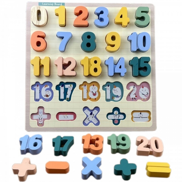 Dřevěné montessori puzzle matematika