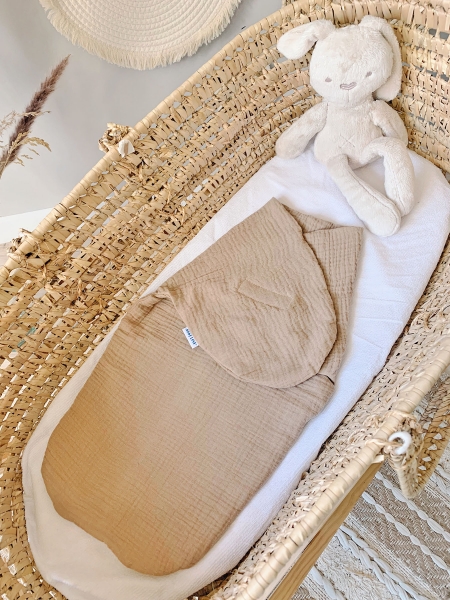 Zavinovací vak, zavinovačka, Mušelín, 28 x 50 cm, Baby Nellys - cappuccino