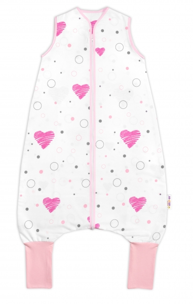 Letní spací vak s nohavičkami 90 cm Baby Nellys I love Girl, růžová/bílá