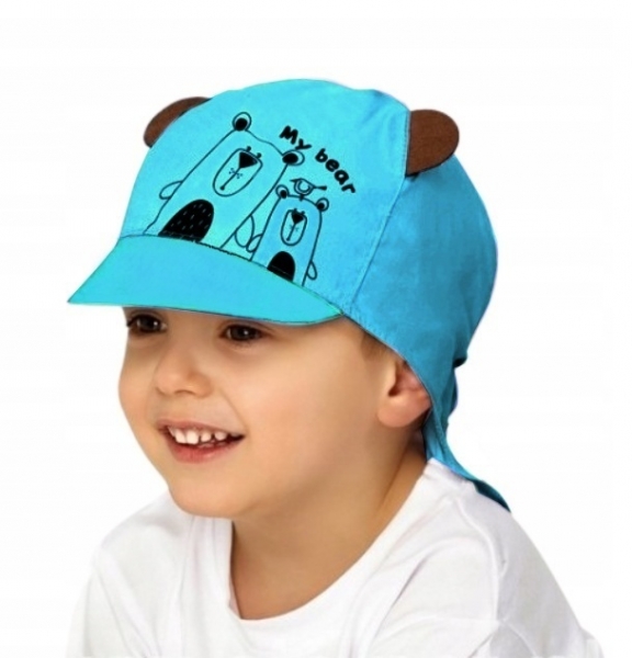 Letní čepice s kšiltem My Bear Baby Nellys, tyrkysová, vel. 92/98