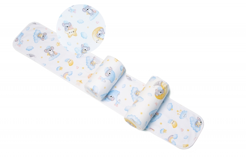 Polohovací válečky Baby Nellys pro miminko, bavlna Premium, Dreams Koala - modré