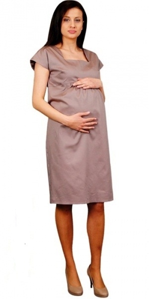 Be MaaMaa Těhotenské šaty ELA - béžová, Velikost: M (38)
