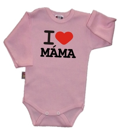 Baby Dejna Body dl. rukáv Kolekce I Love Máma, růžové, K19