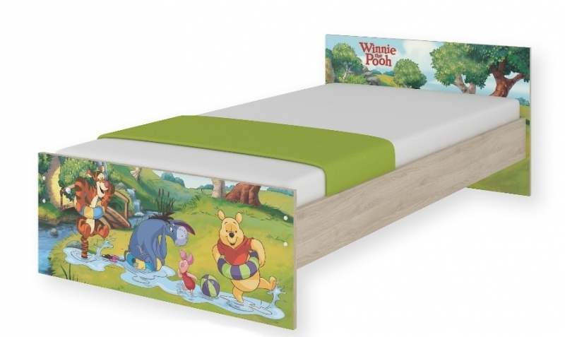 BabyBoo Dětská junior postel Disney 180x90cm - Medvídek PÚ a kouzelný les