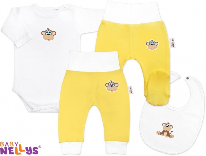 4D sada koj. oblečení Baby Nellys® - Opička krémová