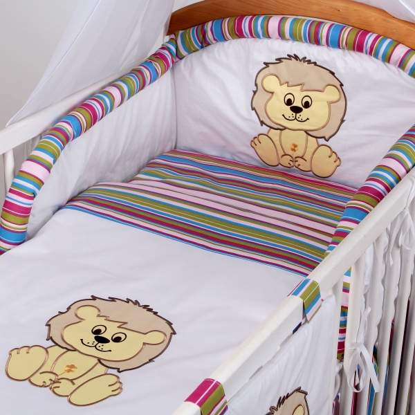 Luxusní povlečení Baby Dreams - SAFARI - LEV - vzor: SAFARI LEV Proužek amarat, rozměr: 135x100, 2D