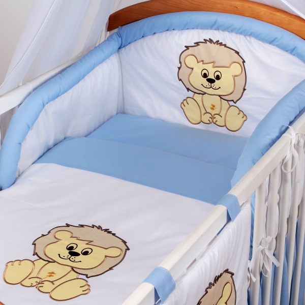 Luxusní povlečení Baby Dreams - SAFARI - LEV - vzor: SAFARI LEV Modrá, rozměr: 120x90, 2D