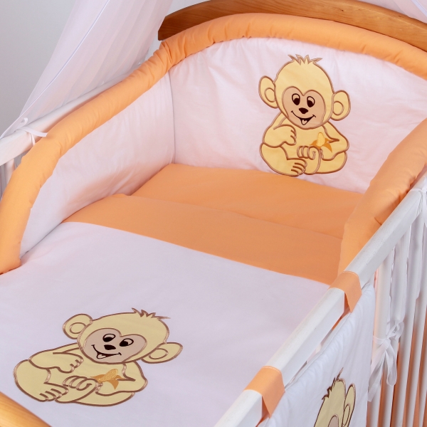 Luxusní povlečení Baby Dreams - SAFARI - OPICE - vzor: SAFARI OPICE Losos, rozměr: 120x90, 2D