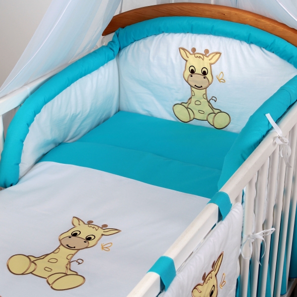 Luxusní povlečení Baby Dreams - SAFARI - ŽIRAFA - vzor: SAFARI ŽIRAFA Tyrkys, rozměr: 135x100, 2D