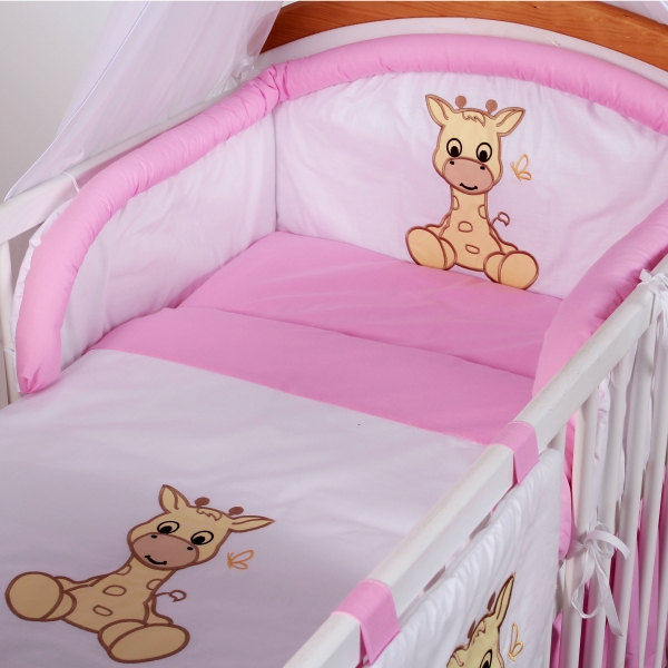 Luxusní povlečení Baby Dreams - SAFARI - ŽIRAFA - vzor: SAFARI ŽIRAFA Růžová, rozměr: 135x100, 2D